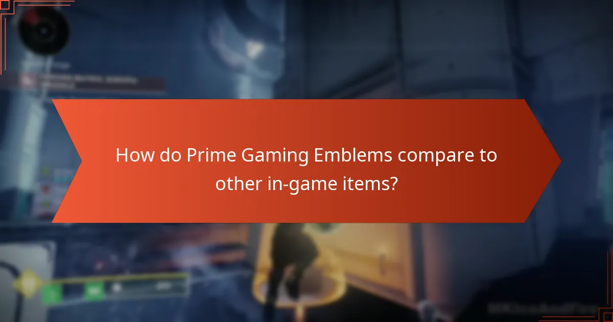 How do Prime Gaming Emblems compare to other in-game items?