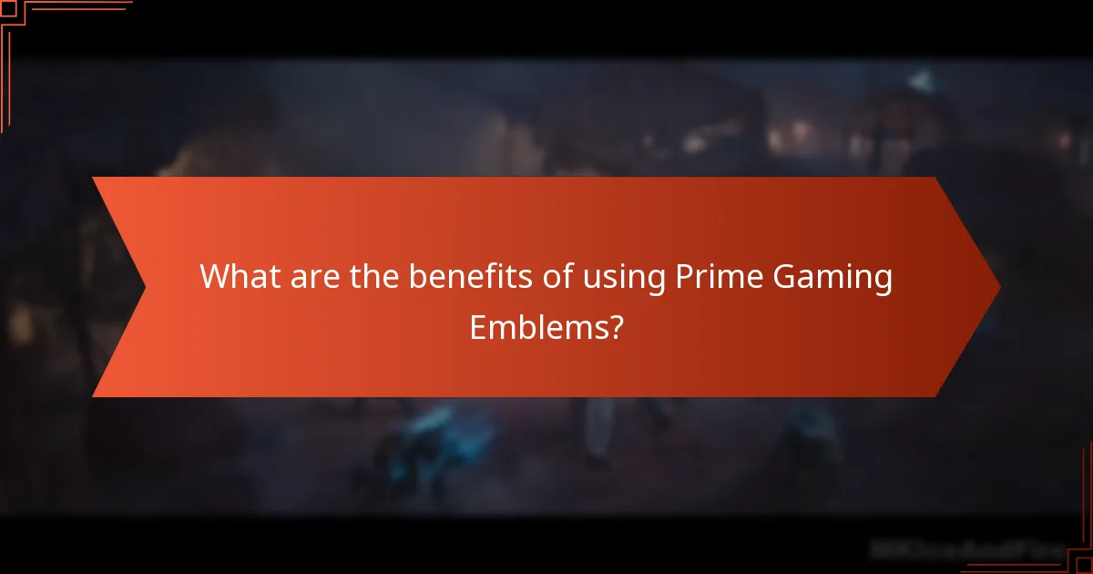 What are the benefits of using Prime Gaming Emblems?