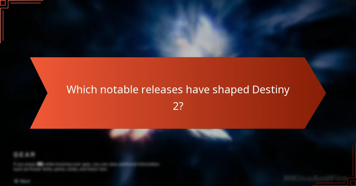 Which notable releases have shaped Destiny 2?